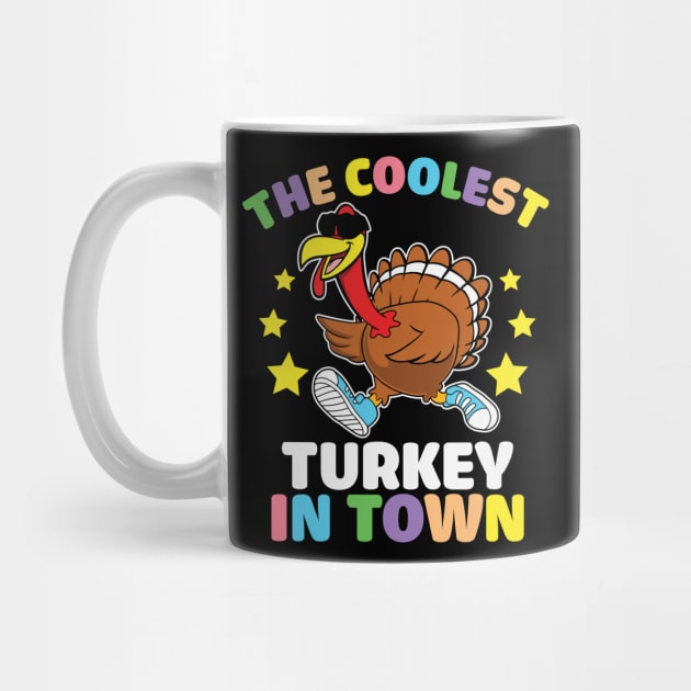 The coolest turkey in town funny turkey day thanksgiving gift by BadDesignCo